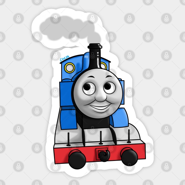 Thomas puffing along Sticker by corzamoon